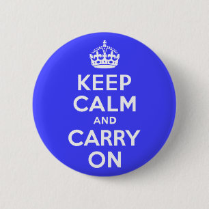 Keep Calm and Carry On Blue 2 Inch Round Button