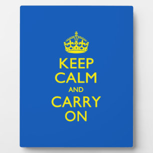 KEEP CALM AND CARRY ON Blue Plaque