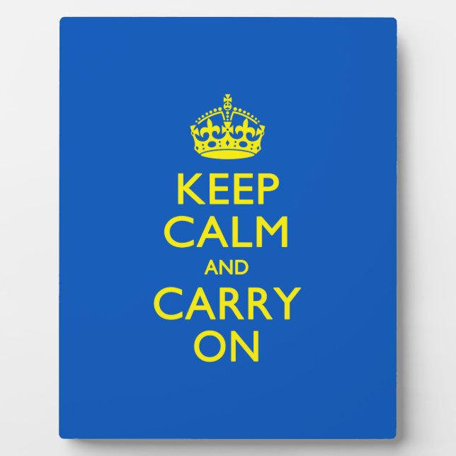 KEEP CALM AND CARRY ON Blue Plaque (Front)