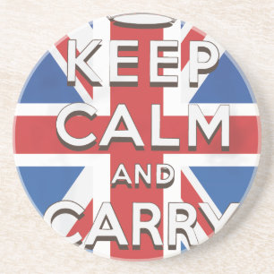 Keep Calm and Carry On British Flag Coaster