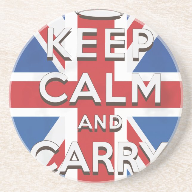 Keep Calm and Carry On British Flag Coaster (Front)