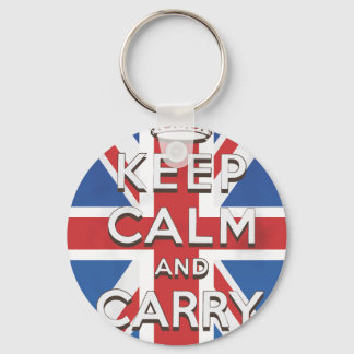 Keep Calm and Carry On British Flag Keychain