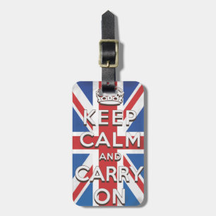 Keep Calm and Carry On British Flag Luggage Tag