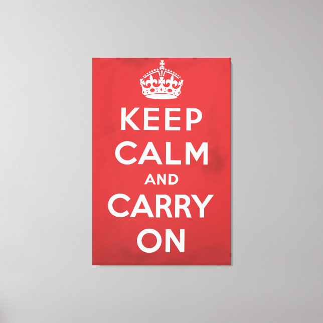 Keep Calm and Carry On cartoon Canvas Print (Front)