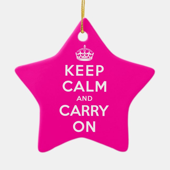 Keep Calm and Carry On Ceramic Ornament (Front)