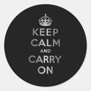 Keep Calm And Carry On Classic Round Sticker