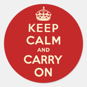 Keep Calm And Carry On Classic Round Sticker