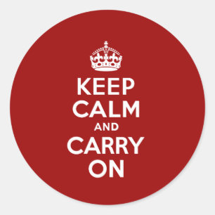 Keep Calm and Carry On Classic Round Sticker