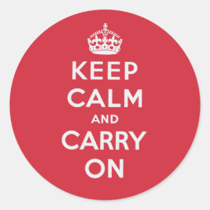 Keep Calm And Carry On Classic Round Sticker