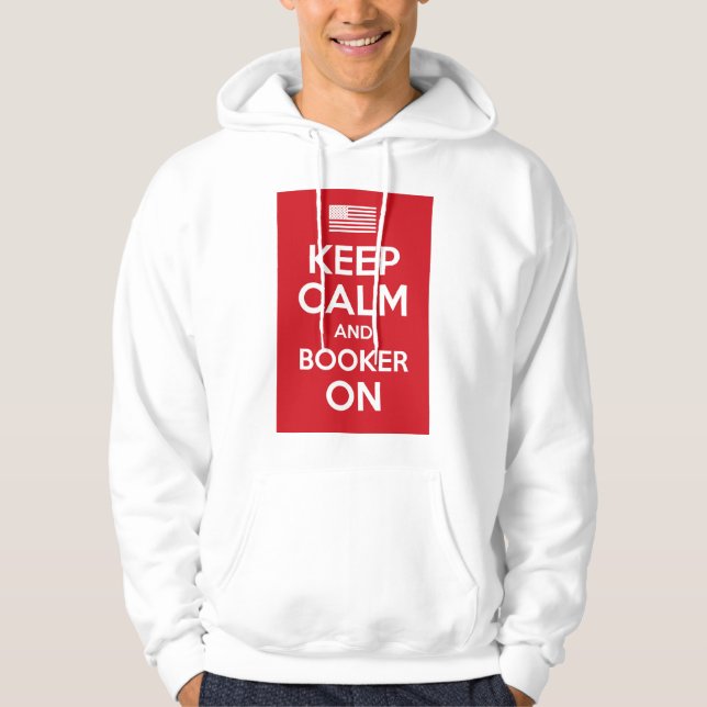 KEEP CALM AND CARRY ON, CORY BOOKER, DEMOCRATIC HOODIE (Front)