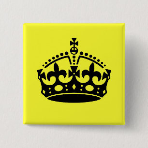 Keep Calm and Carry On Crown 2 Inch Square Button