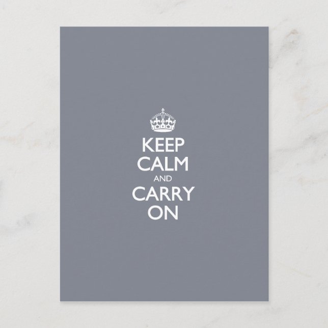 Keep Calm And Carry On. Dark Grey Pattern Postcard (Front)