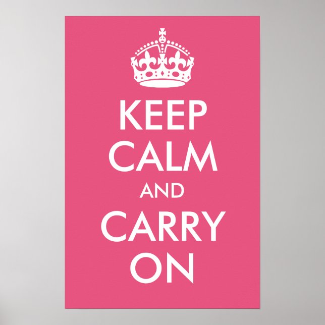 Keep Calm and Carry On Dark Pink Print (Front)