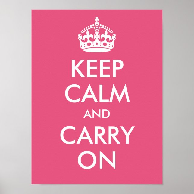 Keep Calm and Carry On Dark Pink Print (Front)