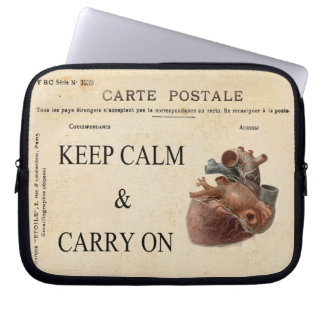 Keep Calm and Carry On Electronics Bag Laptop Slee