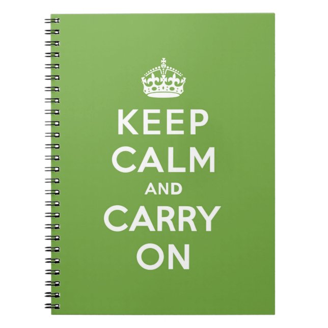 Keep Calm and Carry On Emerald Green Notebook (Front)