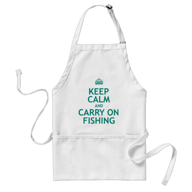 Keep Calm and Carry On Fishing Standard Apron (Front)
