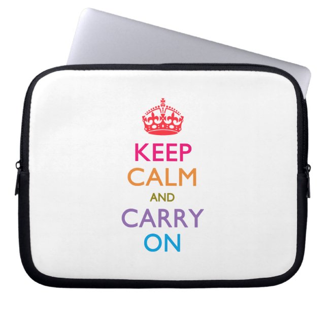 KEEP CALM AND CARRY ON Fruity Colours Laptop Sleeve (Front)