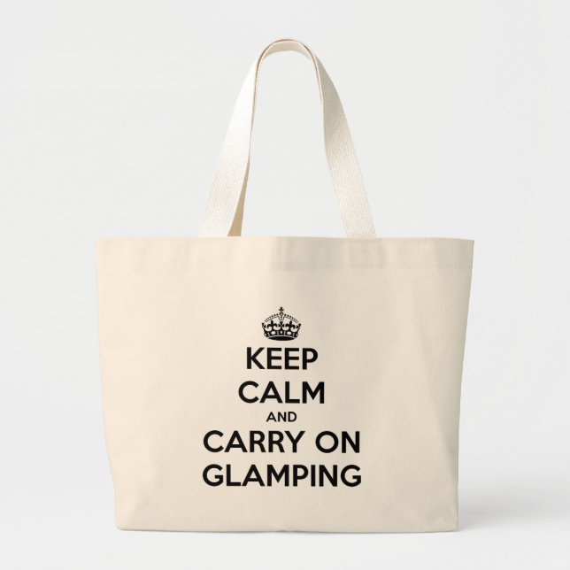 Keep calm and carry on glampling large tote bag (Front)