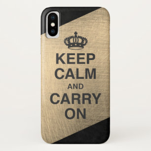 KEEP CALM AND CARRY ON / Gold Colour Block Case-Mate iPhone Case