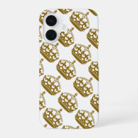 Keep Calm and Carry On Gold Crown on White