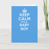 Keep calm and carry on greetings card - BABY BOY