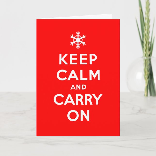 Keep Calm and Carry On Holidays Holiday Card (Front)