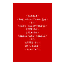 Keep Calm and Carry On html (in any colour)