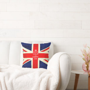 KEEP CALM AND Carry ON Inspirational Quote Throw Pillow