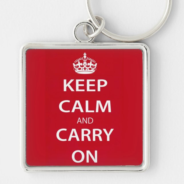 Keep Calm and Carry On Keychain (Front)