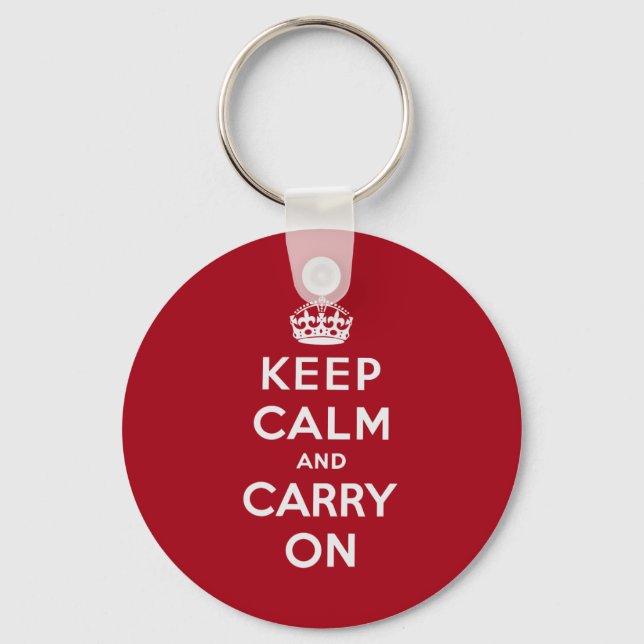 Keep Calm And Carry On Keychain (Front)