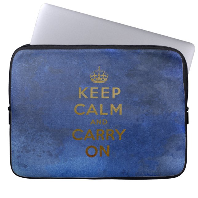 Keep Calm and Carry On Laptop Sleeve (Front)
