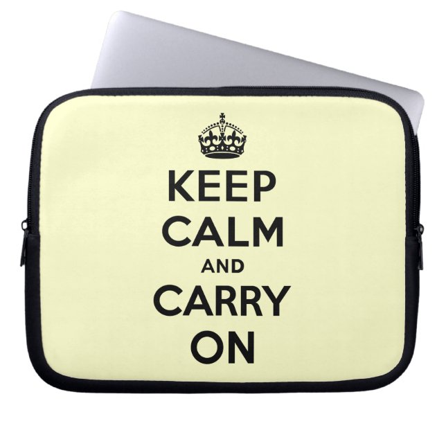 Keep Calm And Carry On Laptop Sleeve (Front)