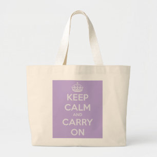 Keep Calm and Carry On Lavender Jumbo Tote Bag