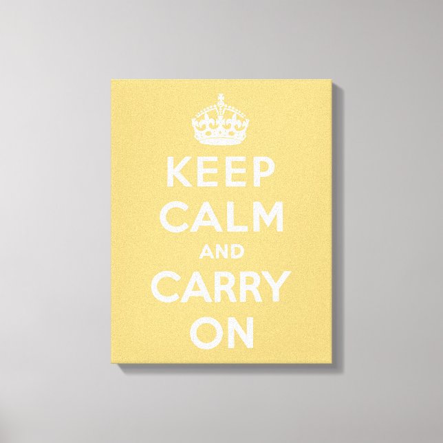 Keep Calm and Carry On Light Yellow Canvas Print (Front)