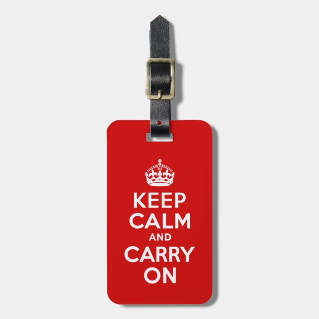 Keep Calm and Carry On Luggage Tag (Front Vertical)