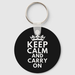 Keep Calm And Carry On Motivational Quote Funny Keychain
