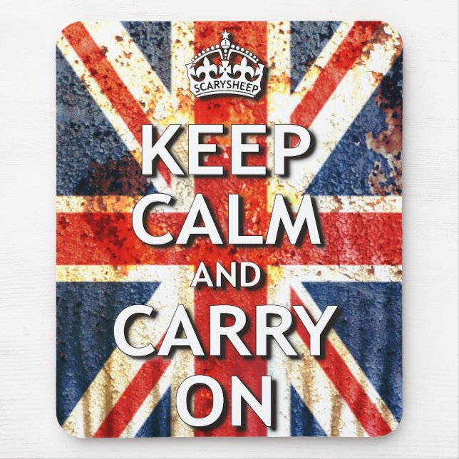 Keep Calm and Carry On Mouse Pad (Front)