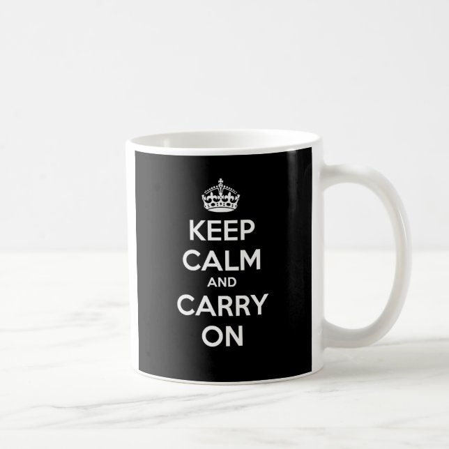 Keep Calm and Carry On Mug - Black (Right)
