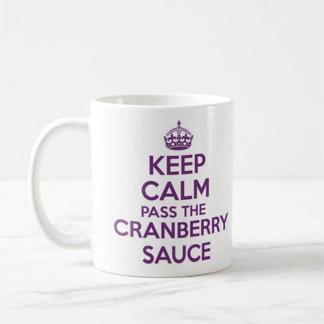 Keep Calm and Carry on mug - Cranberry (Left)