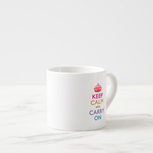 KEEP CALM AND CARRY ON Multicolored Espresso Cup