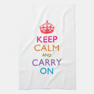 KEEP CALM AND CARRY ON Multicolored Kitchen Towel