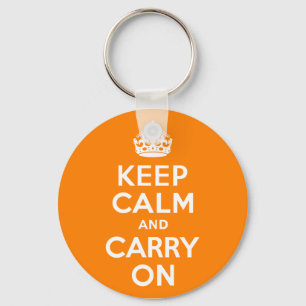 Keep Calm and Carry On Orange Keychain
