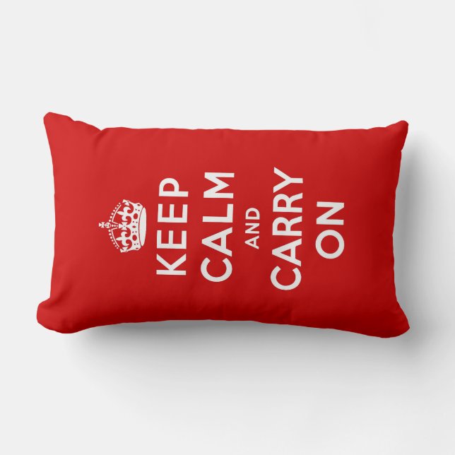 keep calm and carry on Original Lumbar Pillow (Front)