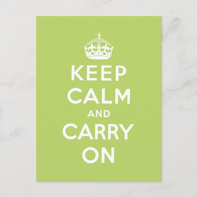 keep calm and carry on Original Postcard (Front)