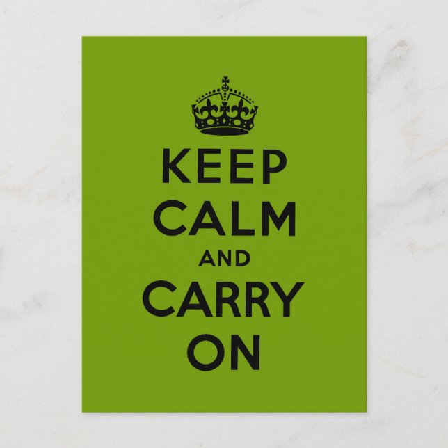 keep calm and carry on Original Postcard (Front)