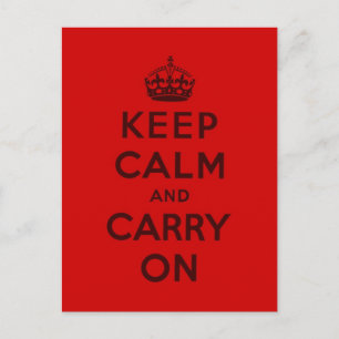 keep calm and carry on Original Postcard