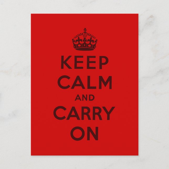 keep calm and carry on Original Postcard (Front)