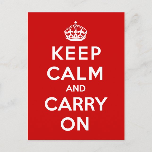 Keep Calm and Carry On Postcard (Front)
