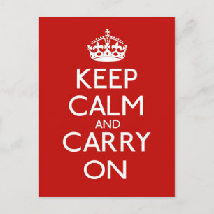 Keep Calm And Carry On Postcard